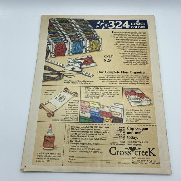 Cross Stitch & Country Crafts Sept/Oct 87 Christmas Holiday Cards Apple Sampler - Picture 4 of 6